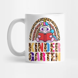 Kindergarten Rainbow Leopard Funny Unicorn Teacher Student School Mug